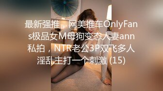 最新强推，网美推车OnlyFans极品女M母狗变态人妻ann私拍，NTR老公3P双飞多人淫乱主打一个刺激 (15)