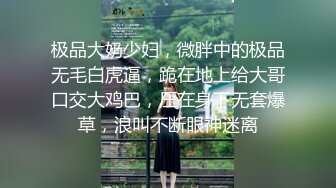 极品大奶少妇，微胖中的极品无毛白虎逼，跪在地上给大哥口交大鸡巴，压在身下无套爆草，浪叫不断眼神迷离